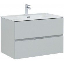 Тумба с раковиной Aquanet Алвита New 306167 90 серый