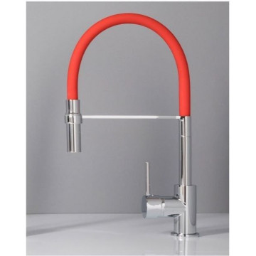 Смеситель для кухни Aquanet FF6215-RED хром/красный