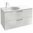 Тумба с раковиной Jacob Delafon Odeon Rive Gauche EB2524-R9-N18/EXAU112-Z-00 100 белый/ручки черные