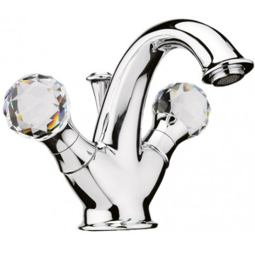 Смеситель для раковины Webert Karenina KA700102015 c донным клапаном, хром, ручки Swarovski