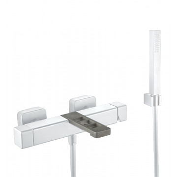 Смеситель для ванны Webert One-X OX850101741 белый/сталь