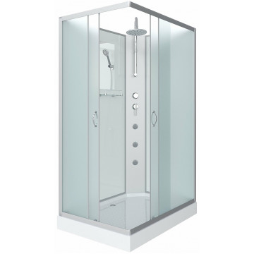 Душевая кабина Niagara Classic NG-43185-14QBKTG 110x80 с гидромассажем хром/матовое