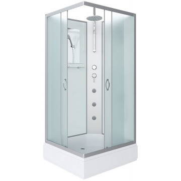 Душевая кабина Niagara Classic NG-33084-14QBKTG 100x80 с гидромассажем хром/матовое