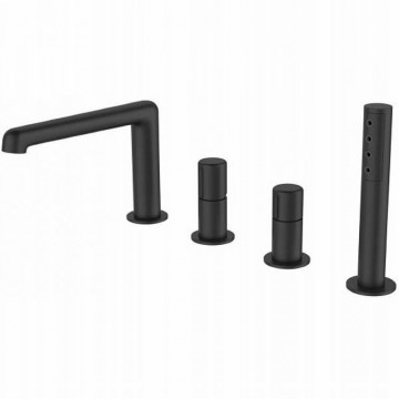 Смеситель на борт ванны BelBagno Uno UNO-BVD4-NERO черный матовый