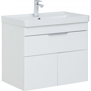 Тумба с раковиной Aquanet Ирис new 70 312427 (1 ящик, 2 дверцы) белый глянец