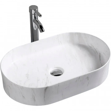 Раковина Cerutti SPA CR0055B MMW1 50х35 мрамор матовый белый