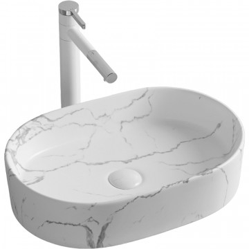 Раковина Cerutti SPA CR0055B MMW2 50х35 мрамор матовый белый
