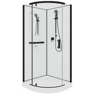 Душевая кабина Cerutti SPA Korra 90B 90x90 черный/прозрачное