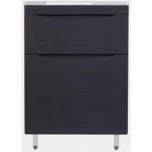 Тумба с раковиной Style Line Бергамо мини 60 (2 ящ.) люкс антискрейтч черный