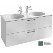 Тумба с раковиной Jacob Delafon Odeon Rive Gauche EB2525-R9-G1O/EXAT112-Z-00 120 эвкалипт глянцевый/ручки черные