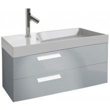 Тумба с раковиной Jacob Delafon Rythmik EB1304-N21/EXN112-Z-00 100 серый титан глянцевый