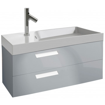 Тумба с раковиной Jacob Delafon Rythmik EB1304-N21/EXN112-Z-00 100 серый титан глянцевый