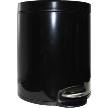 Корзина для мусора с педалью Binele Lux WP05LB, 5 л, эмалированная сталь, цвет - черный