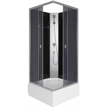 Душевая кабина Niagara Eco E90/26Q/TN/BK 90x90 хром/тонированное