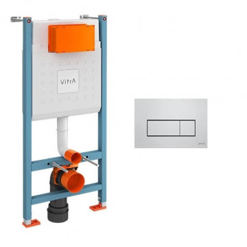 Комплект VitrA V-Fix Core 800-1875: инсталляция Vitra Core 738-5800-01 и панель смыва Root S 740-2380 хром