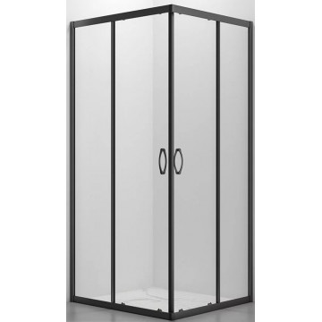 Душевой уголок Veconi Rovigo RV-101B RV101B-80-01-C5 80x80 черный матовый/прозрачное