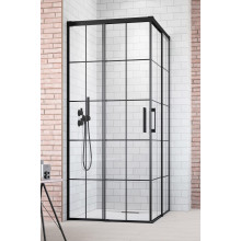 Душевой уголок Radaway Idea KDD Factory 387061-54-55L/387063-54-55R 80Lx110R черный/прозрачное