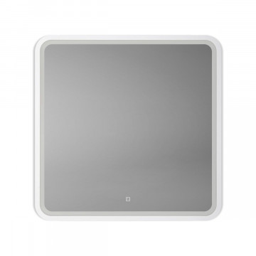 Зеркало Art&Max Genova AM-Gen-800-800-DS-F-White 80х80 с подсветкой, белый матовый