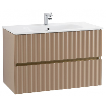 Тумба с раковиной Art&Max Elegant AM-ELEGANT-800-2C-SO-CM-LED/AM7110-80 с LED подсветкой капучино матовый