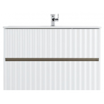 Тумба с раковиной Art&Max Elegant AM-ELEGANT-900-2C-SO-BM-LED с LED подсветкой белый матовый