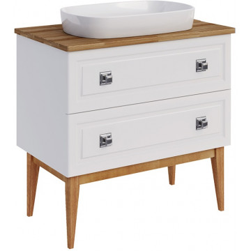 Тумба с раковиной ASB-Woodline Каталина 12097/29657 80 белый