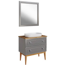 Комплект мебели для ванной ASB-Woodline Каталина 1209501 80 серый