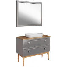 Комплект мебели для ванной ASB-Woodline Каталина 1209601 100 серый
