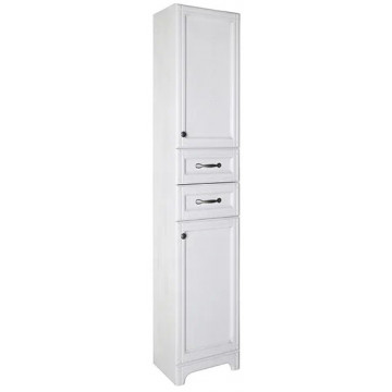 Шкаф-колонна ASB-Woodline Берта 10142 40 белый патина серебро