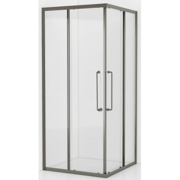 Душевой уголок Cezares Relax RELAX-304-A-2-80-C-GM 80x80 оружейная сталь/прозрачное