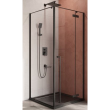 Душевой уголок Cezares Liner LINER-A-1-90-C-NERO-R 90x90 черный матовый/прозрачное