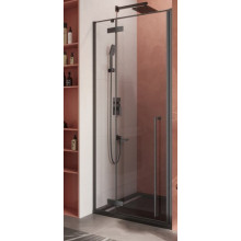 Душевая дверь Cezares Liner LINER-B-12-90-C-NERO-L 90 черный матовый/прозрачное