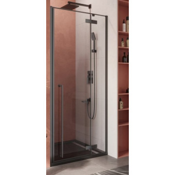 Душевая дверь Cezares Liner LINER-B-12-90-C-NERO-R 90 черный матовый/прозрачное