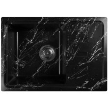 Мойка для кухни Wisent WB15-11 62x43.5 черно-белый мрамор