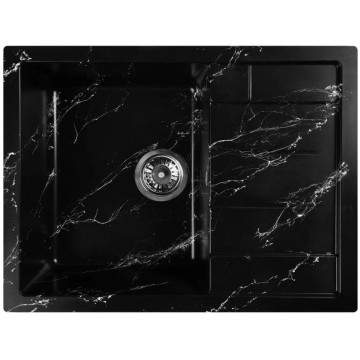 Мойка для кухни Wisent WВ22-11 65x50 черно-белый мрамор