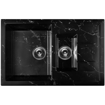 Мойка для кухни Wisent WC10-11 78x50 черно-белый мрамор