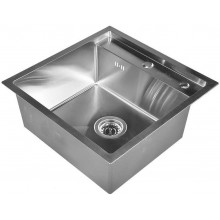 Мойка для кухни Wisent WS35050 с сифоном GER010 50x50 сатин