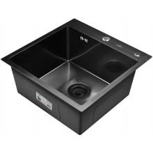 Мойка для кухни Wisent WGS35050F с сифоном GER019 50x50 графит