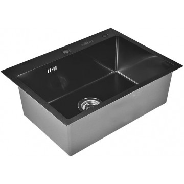 Мойка для кухни Wisent WS36050B с сифоном GER019 60x50 графит