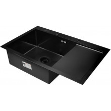 Мойка для кухни Wisent WS37851В-L с коландером 302644B и сифоном GER019 78x51 графит