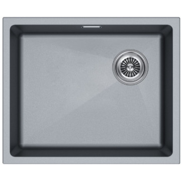 Мойка для кухни Paulmark Lumi UNI-SKEW LU55SK-GRM 55.5x44 серый металлик