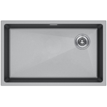 Мойка для кухни Paulmark Lumi UNI-SKEW LU74SK-GRM 74x44 серый металлик