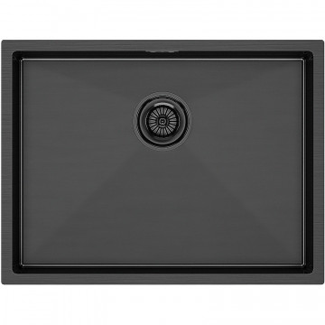 Мойка для кухни Paulmark Next PM215844-GM 58x44 вороненая сталь