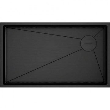 Мойка для кухни Paulmark Next-Skew PM887444-GM 74x44 вороненая сталь