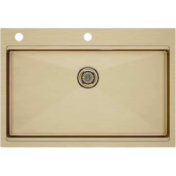 Мойка для кухни Paulmark Vast-Pro PM707551-BG 75x51 брашированное золото