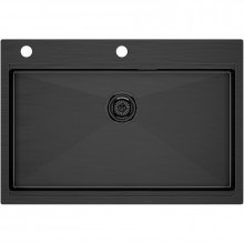 Мойка для кухни Paulmark Vast-Pro PM707551-GM 75x51 вороненая сталь