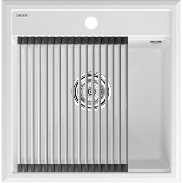 Мойка для кухни Paulmark StepIA PM115051-WH 50x51 с ролл-матом R375-BS белый