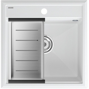 Мойка для кухни Paulmark StepIA PM115051-WH 50x51 с коландером A375-BS белый