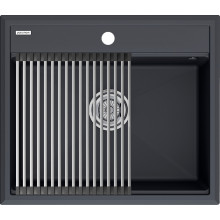 Мойка для кухни Paulmark StepIA PM115951-AN 59x51 с ролл-матом R375-BS антрацит