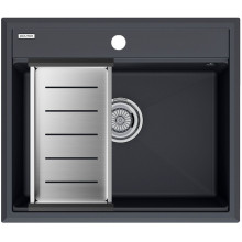 Мойка для кухни Paulmark StepIA PM115951-AN 59x51 с коландером A375-BS антрацит