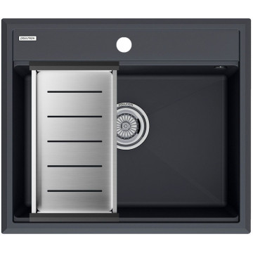 Мойка для кухни Paulmark StepIA PM115951-AN 59x51 с коландером A375-BS антрацит